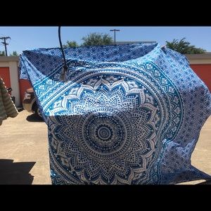 Blue and white large tapestry